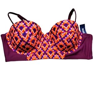 Old Navy, NWT, Bikini Top, Underwire, Minimal Padding, Adjustable Straps, Woms L